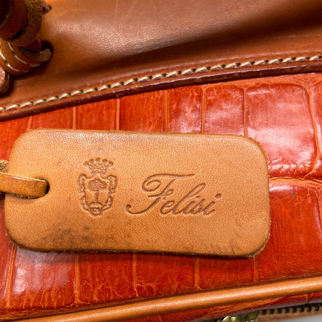 Felisi フェリージ 9436 クロコ型押し レザー バニティケース