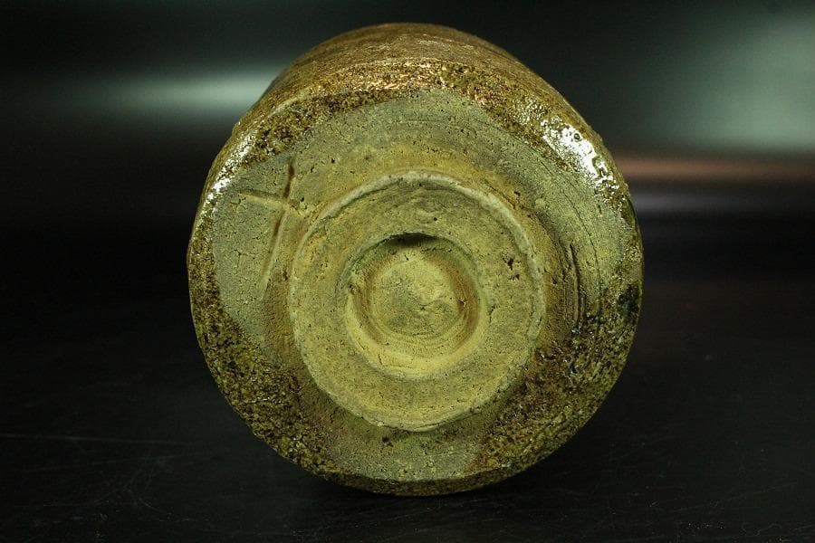 茶道具 古信楽 筒茶碗 釜印 時代箱(K-A219)