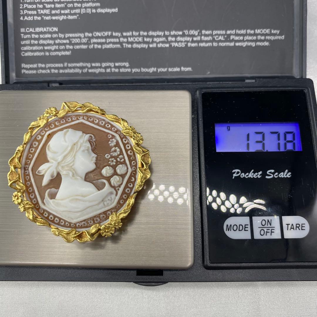 カメオ K18 ペンダントトップ ブローチ 2個セット