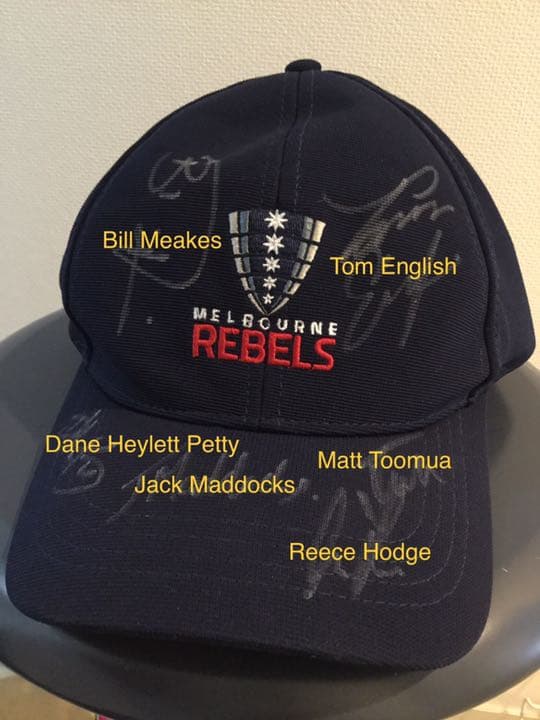 スーパーラグビー レベルズ 選手直筆サイン入り キャップ