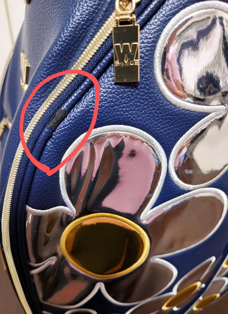 ★ねねかか★【中古品】ウィンウィン　ネイビー ✕花柄 　キャディバッグ