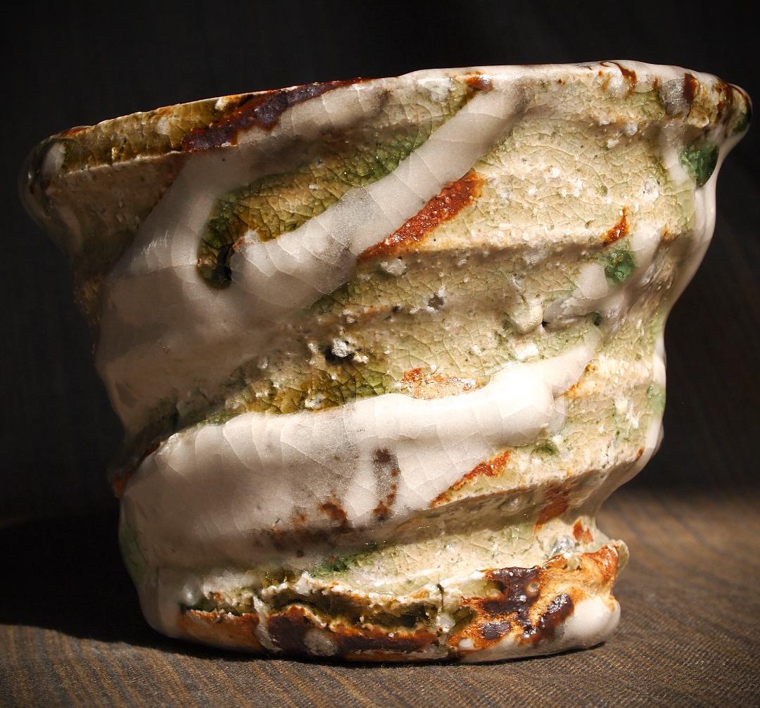 個展作品★村越琢磨【師：梅原武平】志野織部フリーカップＢ★ビードロ