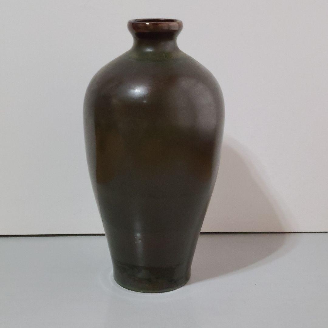 台湾製　壺　大型花瓶　梅瓶(めいぴん)　蕎麦釉　茶葉末釉
