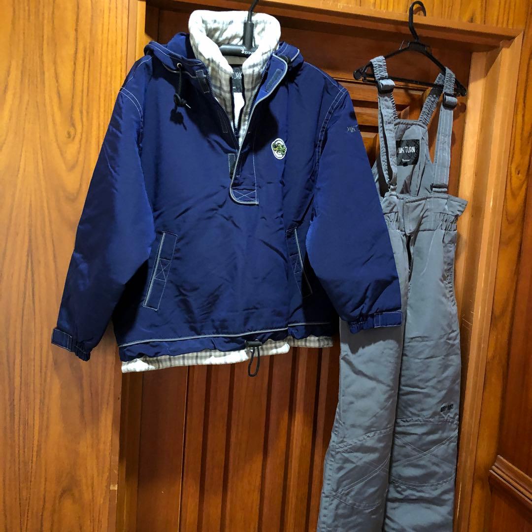 スキーウェア 上下セット　 Lサイズ　ネイビー 女性用