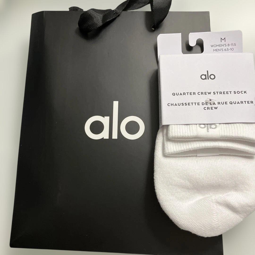 alo Quarter Crew Street Sock Mサイズ ホワイト