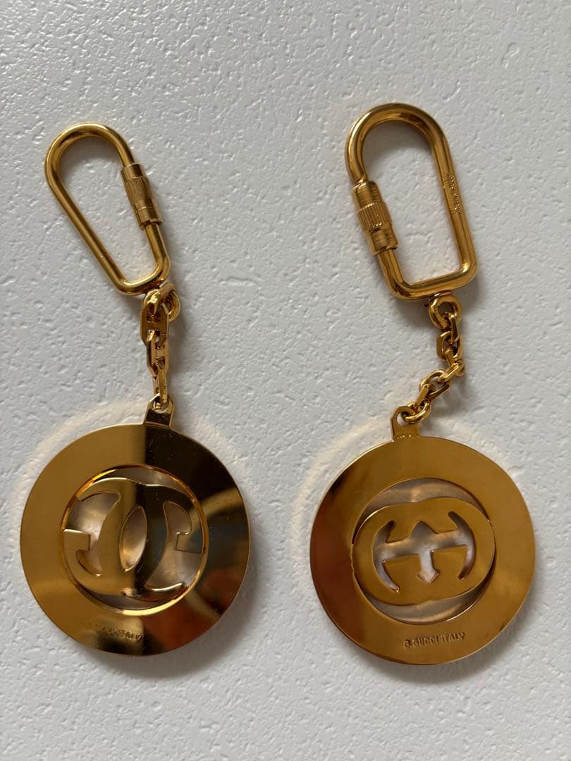 GUCCI オールドグッチ キーホルダー GG シェリーライン ラウンド 丸型
