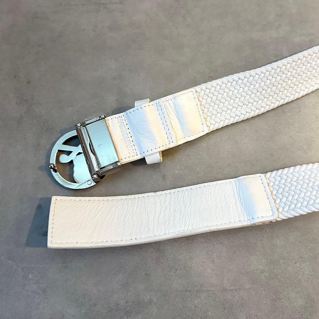 美品 ★ MARK&LONA ベルト レザー 革 ホワイト 正規品