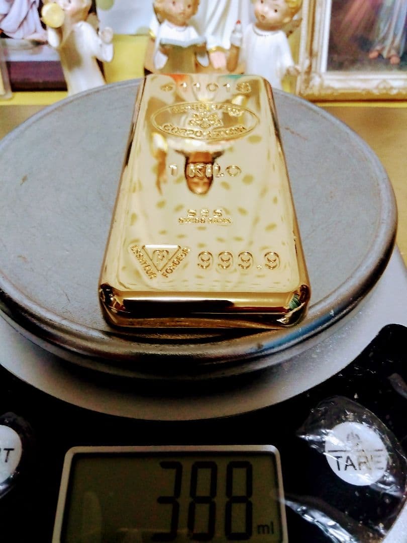 参考品.Swiss Bank ３８８g位.純金バー 999.9.裏画24KG有り