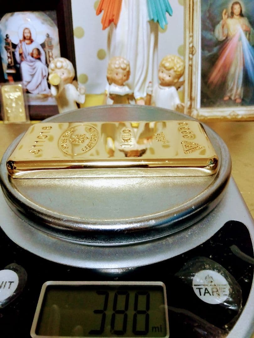 参考品.Swiss Bank ３８８g位.純金バー 999.9.裏画24KG有り