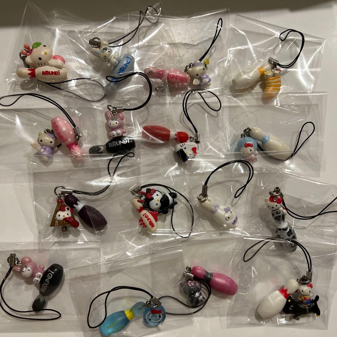 ハローキティ　ラウンドワン　ストラップ16個　非売品　レア