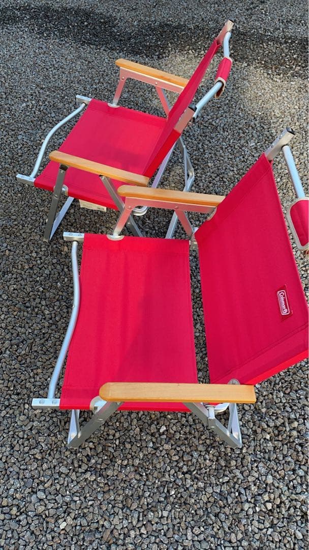 Coleman コンパクトフォールディングチェア 赤 2脚セット