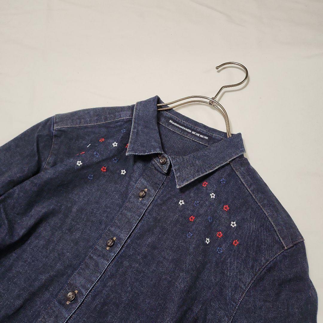 す*ん様 b12 良品 マドモアゼルノンノン デニム 長袖シャツ 40/Ｌ