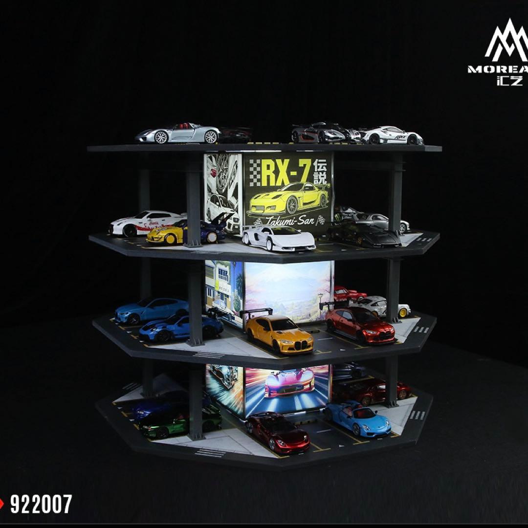 新作 1/64 八角形タワー駐車場 LED照明付き