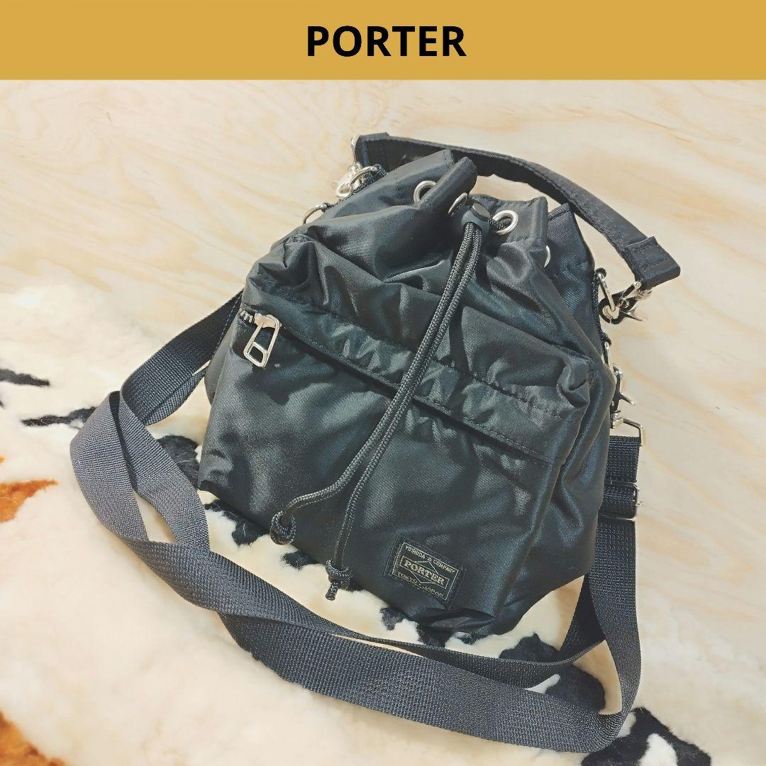 PORTER ブラック バルーンサック　S ショルダーバッグ ハンドバッグ　巾着