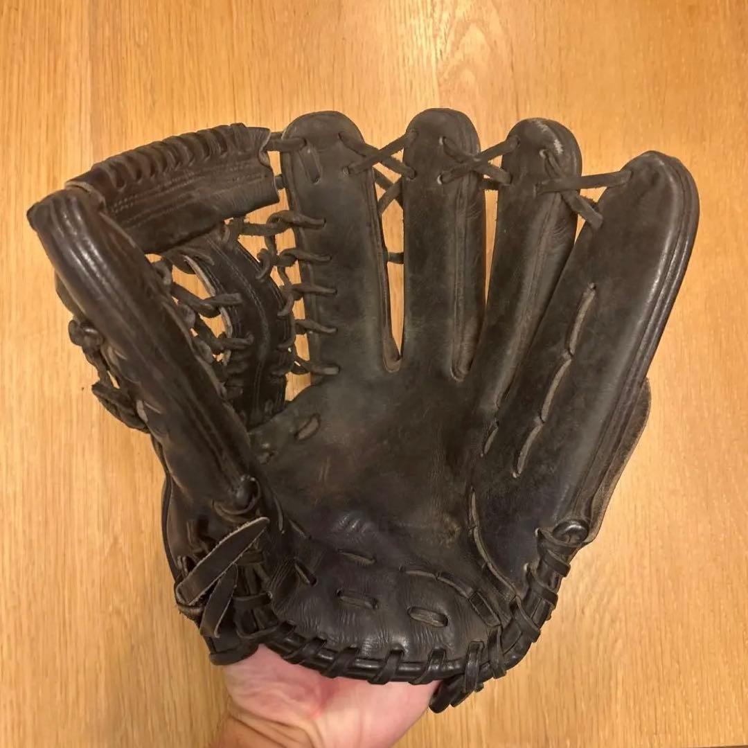 ミズノプロ　外野用　硬式野球グローブ 黒 レザー　ビックＭ