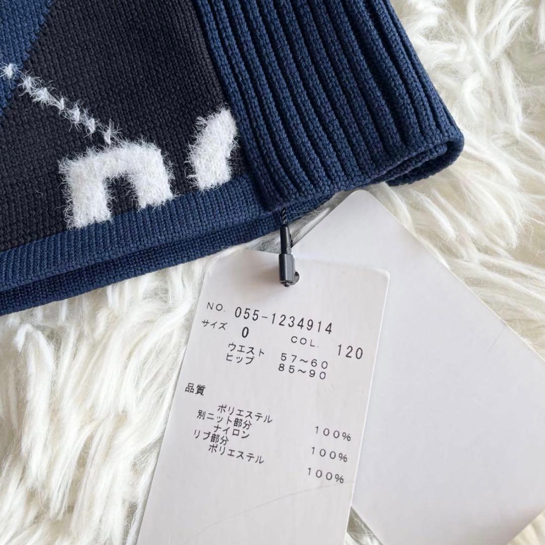 未使用タグ付き　パーリーゲイツ　秋冬　スカート　チェック　ニット　サイズ0