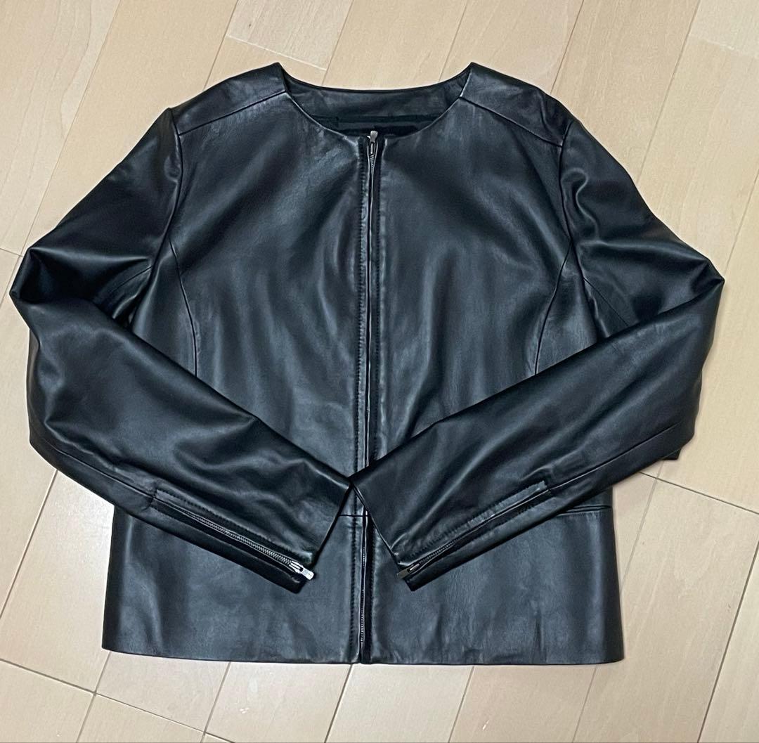 アンタイトル 羊革 ラムレザー ノーカラージャケット Mサイズ