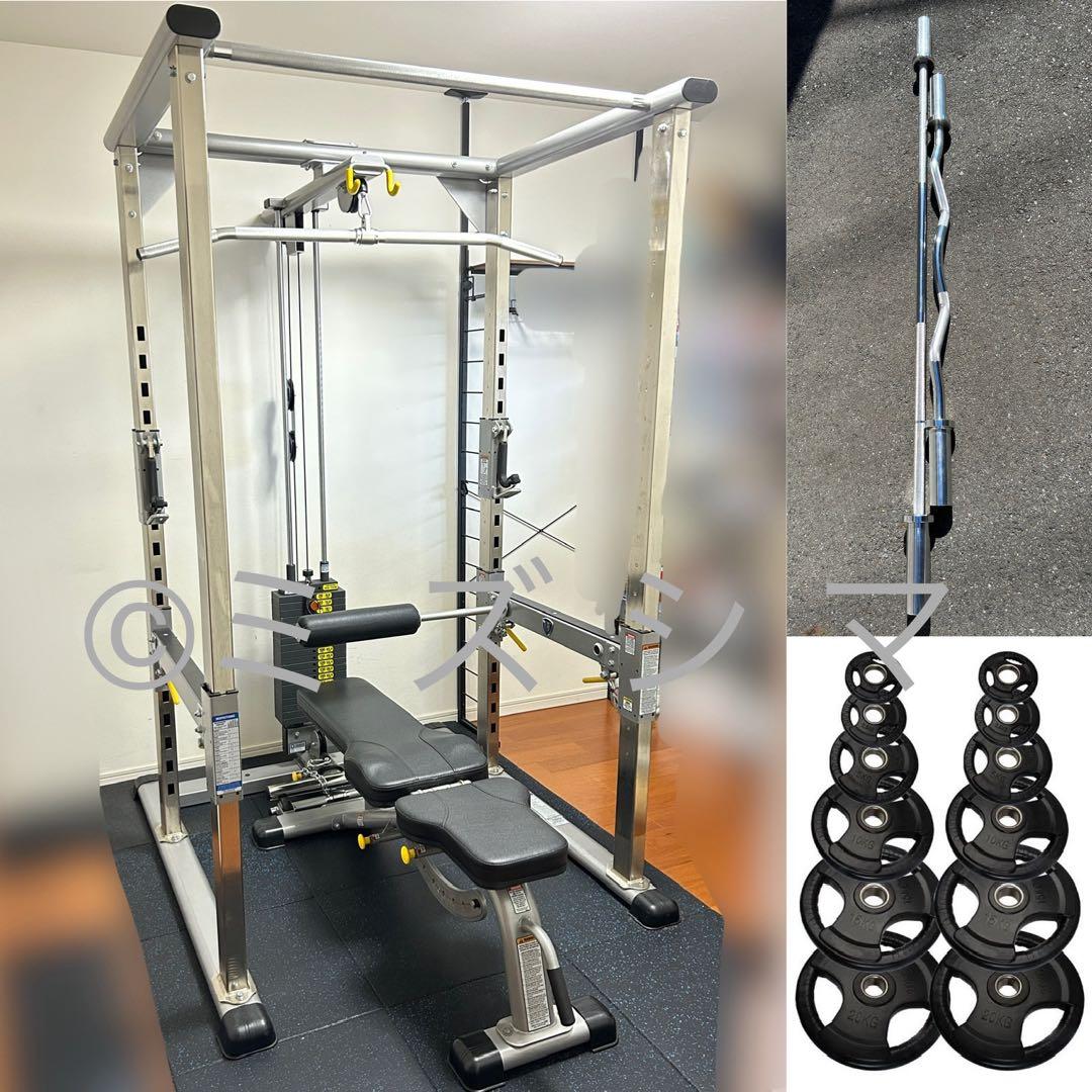 タフスタッフ開業セット パワーラック ラットプル ベンチ 新品プレート シャフト