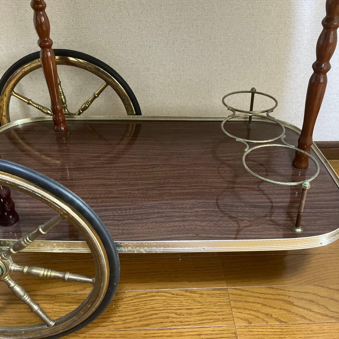 イタリアアンティーク　キッチンワゴン　トロリー　サイドテーブル　台車