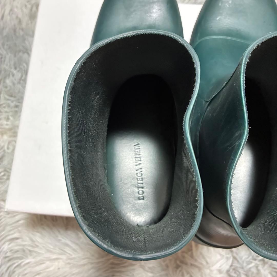 【良品】BOTTEGA VENETA パドルブーツ 38 イタリア製 グリーン