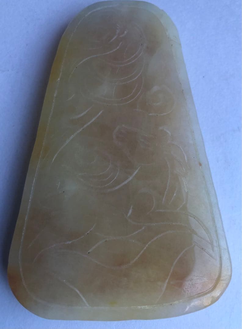 黄玉細密彫り鳳と何でしょアンティークオブジェ