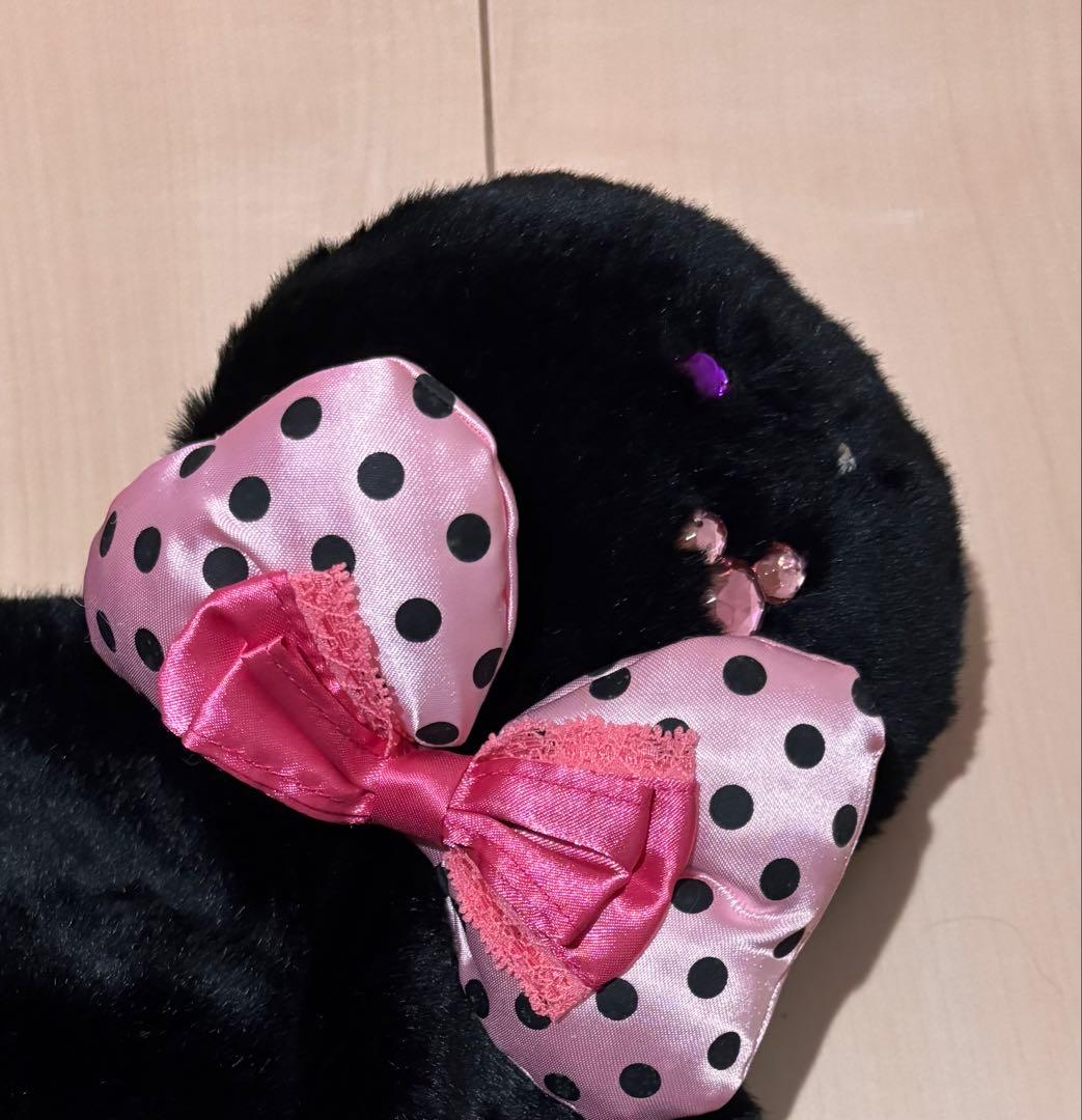 ディズニー ミニー ファンキャップ ブラック 黒 リボン 水玉