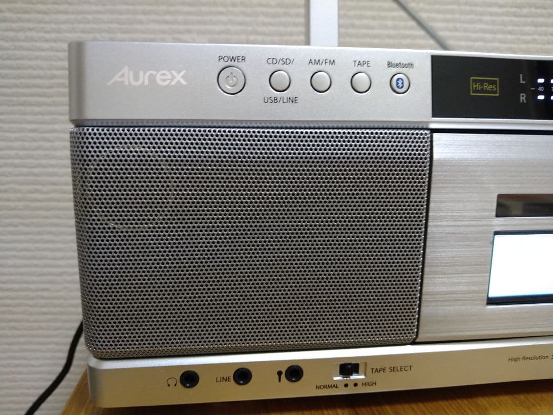 Aurex　Bluetooth対応ハイレゾCDラジカセ　TY-AK2　リモコン付