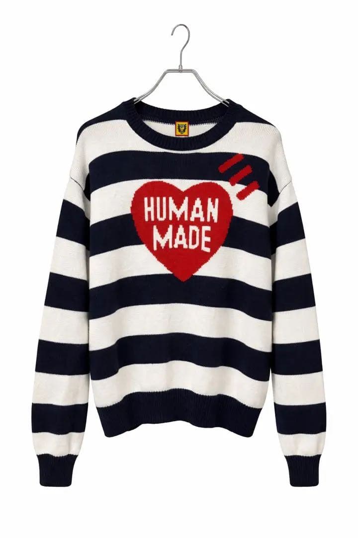 HUMAN MADE ヒューマンメイド ハートニット スウェット ボーダー