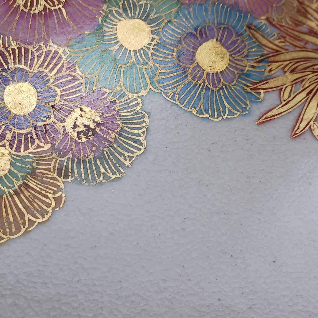 Y2921 在銘 薩摩 金彩 花尽くめ 皿 直径17.7㎝ 金襴手　L