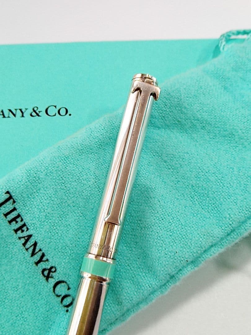 【美品 希少USA刻印】ティファニー ボールペンTクリップ 箱ポーチ付