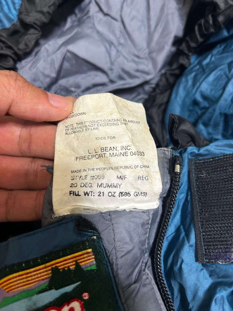 LLBean ダウン寝袋 青 210cm