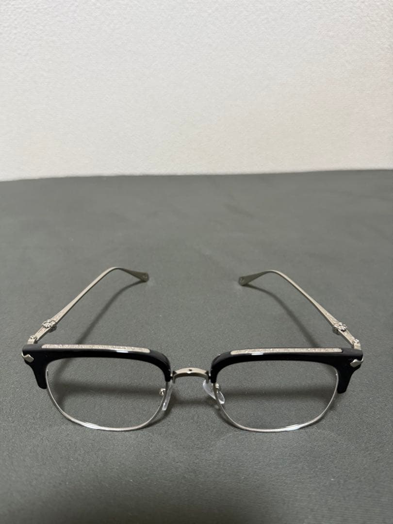 クロムハーツ ブラックメタルフレーム 四角形メガネ