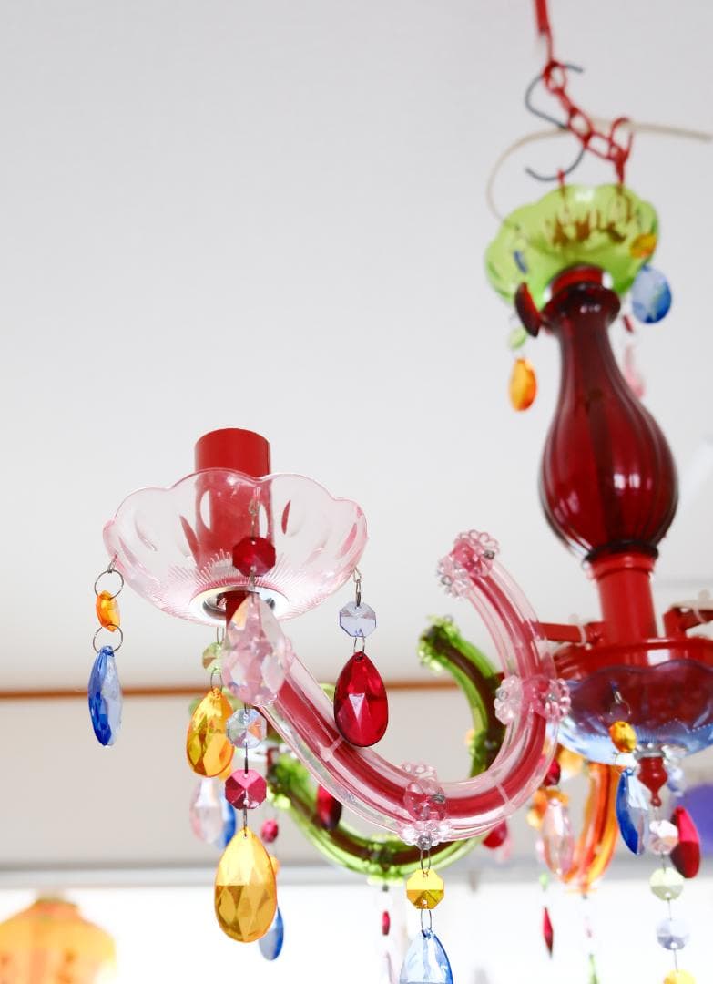 カラフルアクリルシャンデリア 5灯【美品】