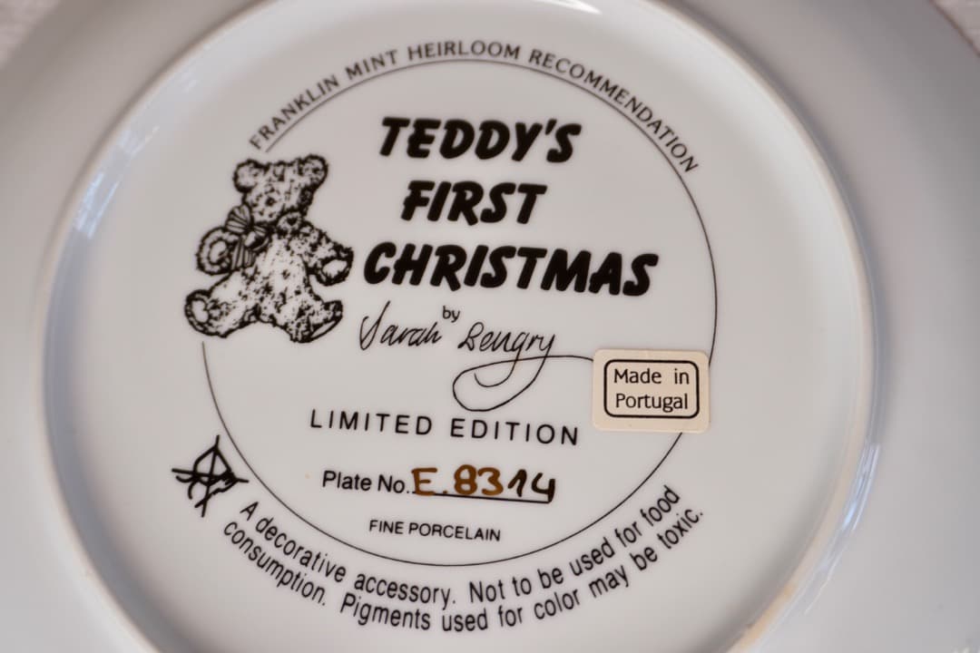Franklin Mint テディベア 絵皿 8枚セット コレクションプレート