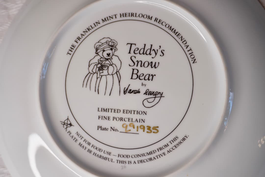 Franklin Mint テディベア 絵皿 8枚セット コレクションプレート