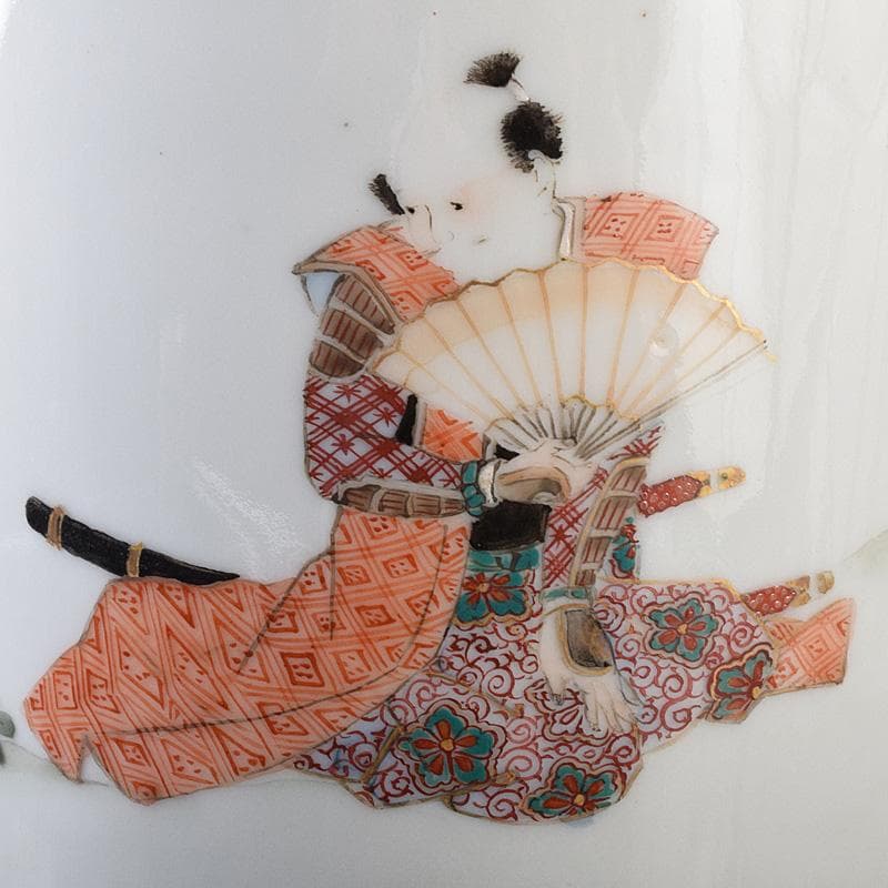 九谷焼　古九谷　色絵金彩　山水人物文瓶　V　R8111