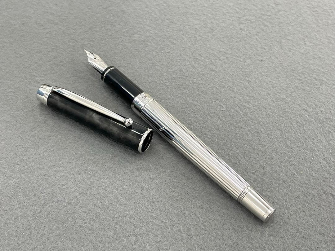 【美品】 PILOT 万年筆 グランセ ロジウム ブラックマーブル 14K F