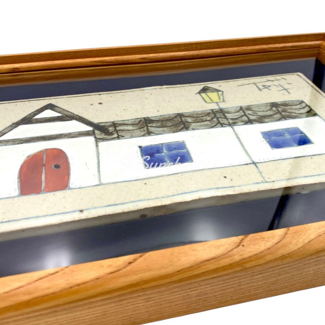 【中古】 アンティークタイルアート 木製額装品 ヴィンテージ ヨーロッパ