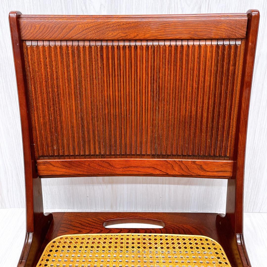 Karimoku カリモク 折りたたみ 座椅子 2台セット 籐座面 ラタン座面