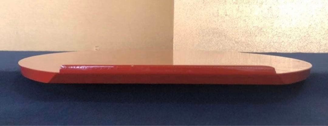 《R》根来塗 半月盆5客 膳 木製漆器 懐石 元箱　260126く1