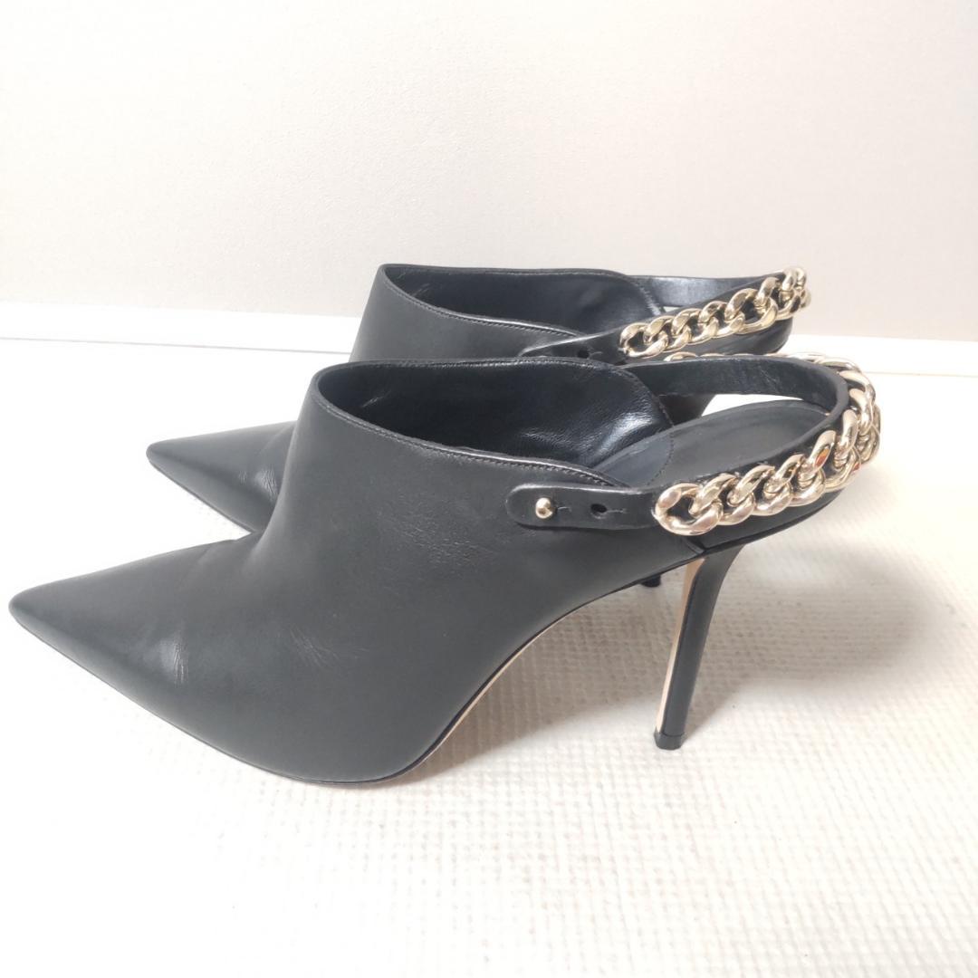 JIMMY CHOO LEXX100 ミュール 2WAY チェーン ハイヒール黒