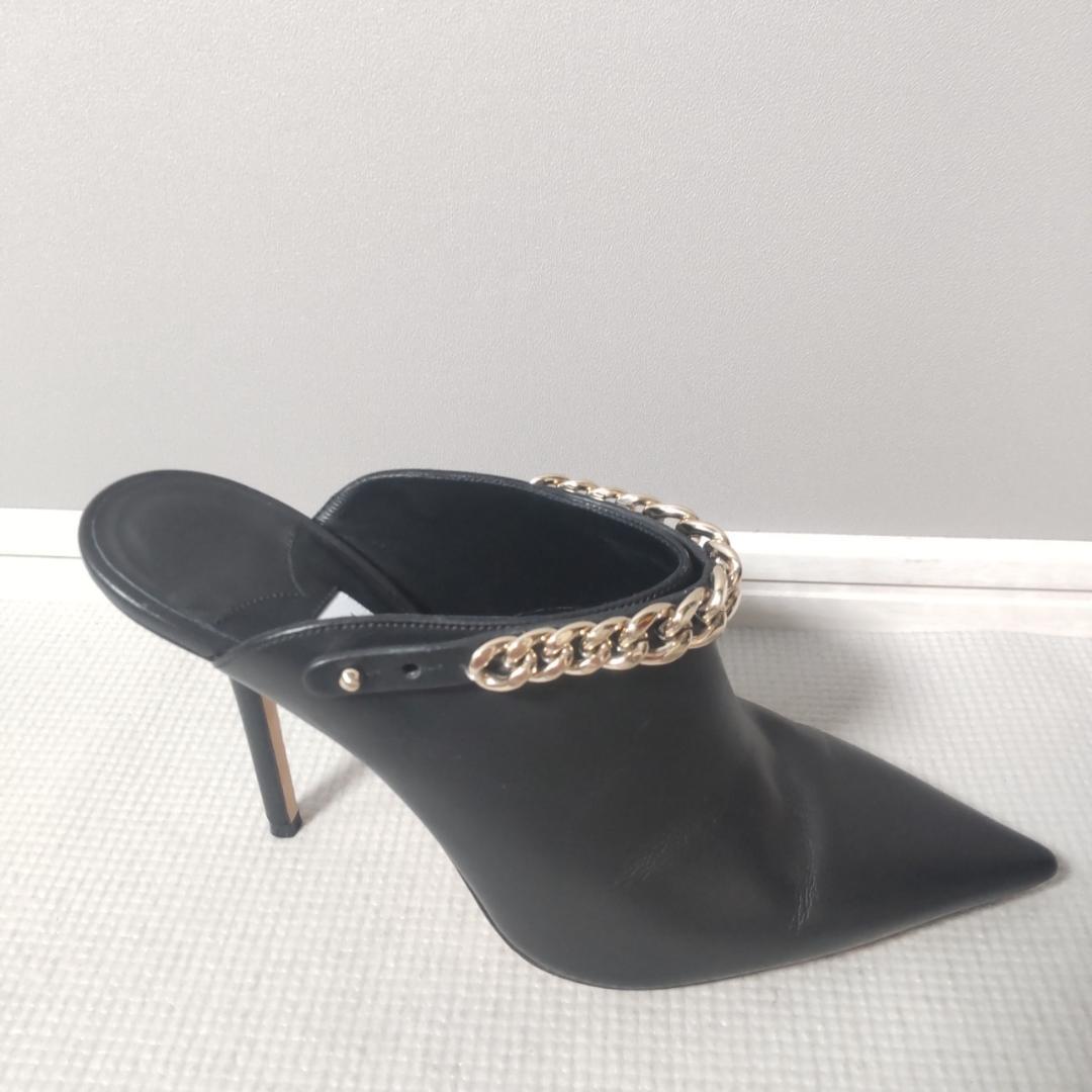 JIMMY CHOO LEXX100 ミュール 2WAY チェーン ハイヒール黒