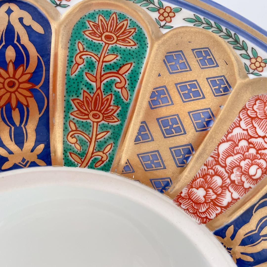 林九郎 献上錦菊割 灰皿古伊万里様式 古美術品 陶磁器 直径28 金彩 喫煙具