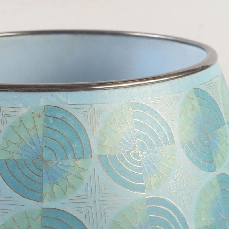 七宝焼　有線七宝　米澤慧聿子作　花器　壷　D　9714