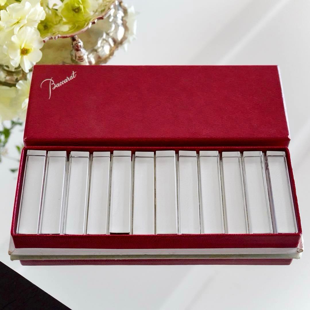 美品★オールドバカラBACCARATカトラリーレスト★箸置き 12本★クリスタル