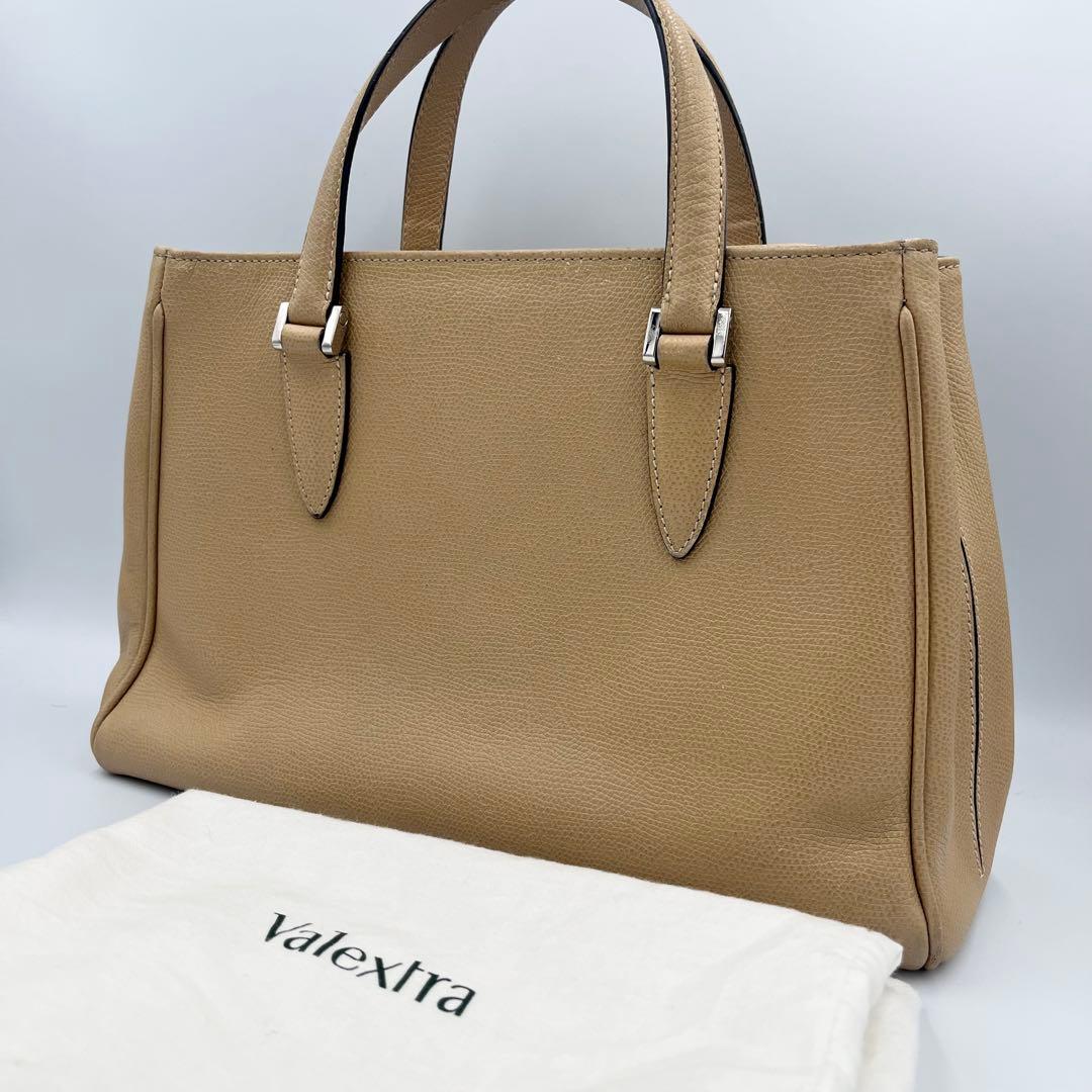 【人気】Valextra ハンドバッグ ベージュ 保存袋付き　小ぶりサイズ