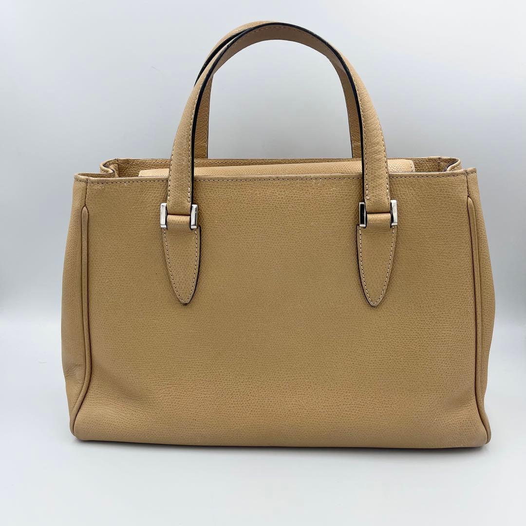 【人気】Valextra ハンドバッグ ベージュ 保存袋付き　小ぶりサイズ