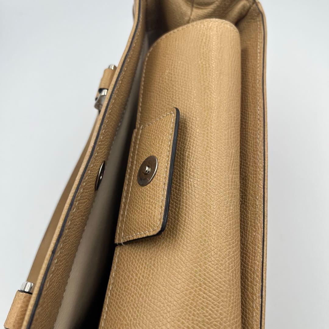 【人気】Valextra ハンドバッグ ベージュ 保存袋付き　小ぶりサイズ