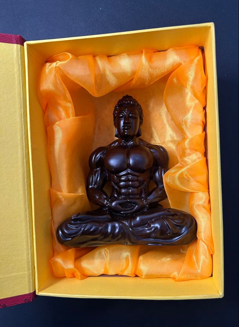 木彫風 禅モチーフ オブジェ｜仏陀デザイン 置物｜インテリア　プレゼント　筋トレ