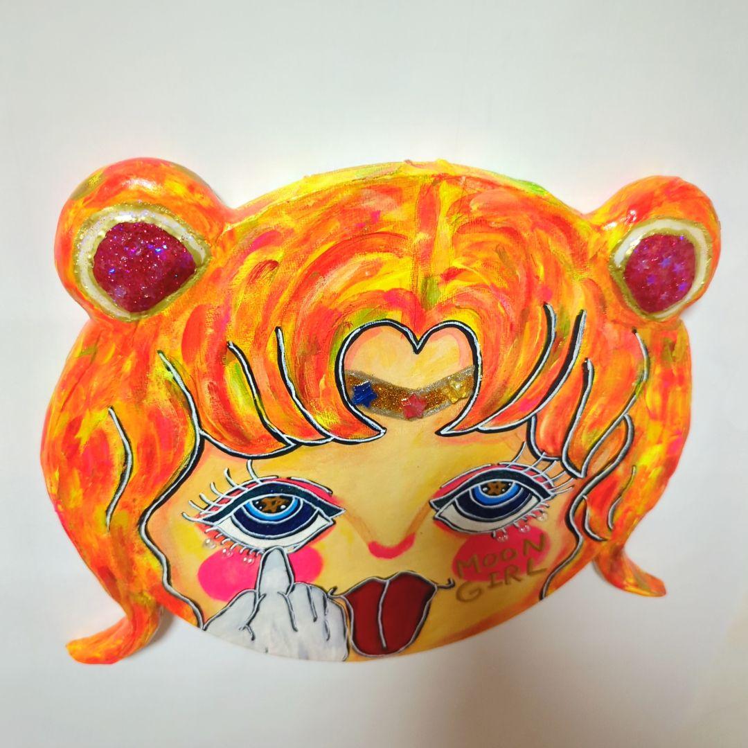 【一点物アート】MOON GIRL−月の子-【丸キャンバス】